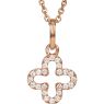 Picture of Rose Gold Petite Diamond Cross Necklace