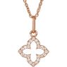 Picture of Rose Gold Petite Diamond Cross Necklace