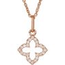 Picture of Rose Gold Petite Diamond Cross Necklace