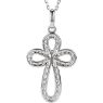 Picture of Sterling Silver Diamond Cross Necklace