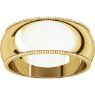 Picture of 14K Gold 8 mm Milgrain Wedding Band