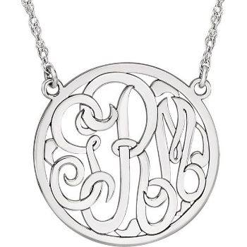 Picture of Small 15 mm 3-Letter Script Monogram Necklace