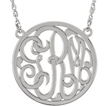 Picture of Medium 25 mm 3-Letter Script Monogram Necklace