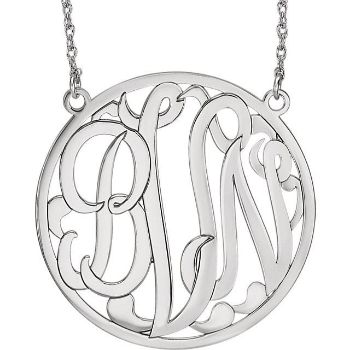 Picture of Large 40 mm 3-Letter Script Monogram Necklace