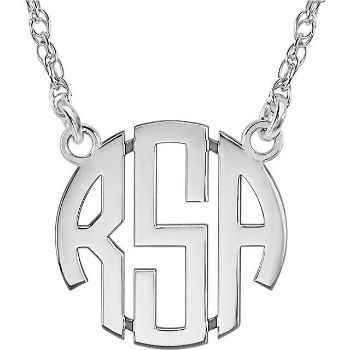 Picture of Small 15 mm 3-Letter Block Monogram Necklace