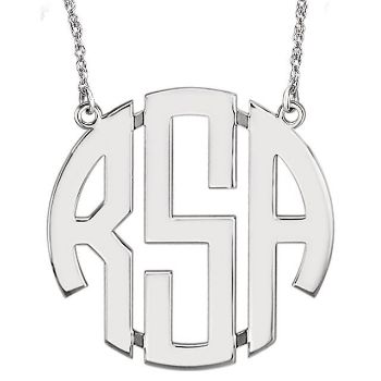 Picture of Large 40 mm 3-Letter Block Monogram Necklace