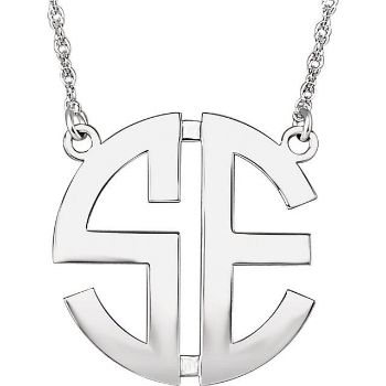 Picture of Medium 25 mm 2-Letter Block Monogram Necklace