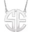 Picture of Medium 25 mm 2-Letter Block Monogram Necklace