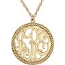 Picture of 25 mm 3-Letter Script Rope Border Monogram Necklace