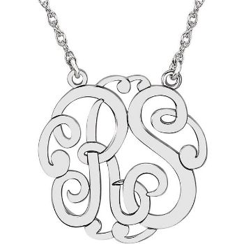 Picture of 25 mm 2-Letter Script Monogram Necklace