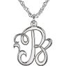 Picture of Small 15 mm 1-Letter Script Monogram Necklace