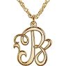 Picture of Small 15 mm 1-Letter Script Monogram Necklace