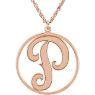 Picture of 20 mm 1-Letter Script with Border Monogram Necklace