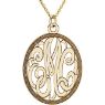 Picture of Oval 28 x 24 mm 3-Letter Script Monogram Necklace