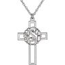 Picture of Cross 29 x 19 mm 3-Letter Script Monogram Necklace