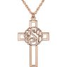 Picture of Cross 29 x 19 mm 3-Letter Script Monogram Necklace