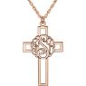 Picture of Cross 29 x 19 mm 3-Letter Script Monogram Necklace