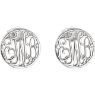 Picture of 10 mm 3-Letter Script Monogram Earrings