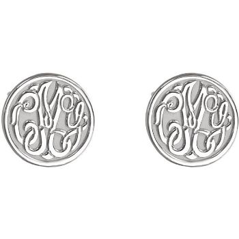 Picture of 10 mm 3-Letter Script Monogram Earrings