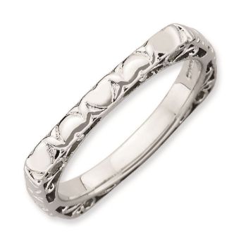 Picture of Silver Rhodium Plated 2.25 mm Square Ring