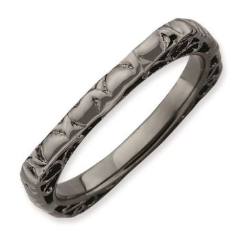 Picture of Silver Ruthenium Plated 2.25 mm Square Ring