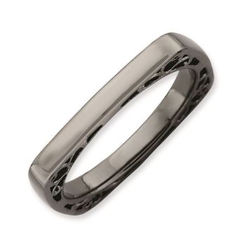 Picture of Silver Ruthenium Plated 2.25 mm Square Ring