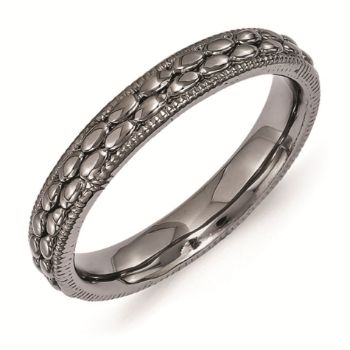 Picture of Sterling Silver Ruthenium Plated Rice Bead Ring