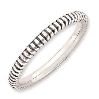 Picture of Silver Stackable Antiqued Patterned Ring