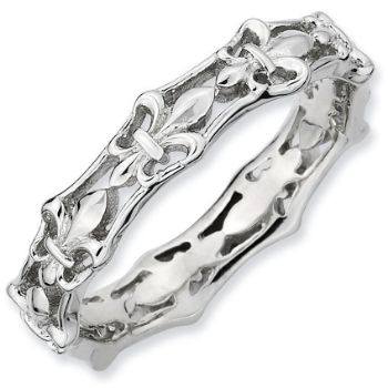 Picture of Sterling Silver Stackable Fleur De Lis Ring