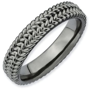 Picture of Sterling Silver Ruthenium Plated Stackable Ring