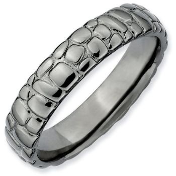 Picture of Sterling Silver Ruthenium Plated Stackable Ring