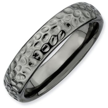 Picture of Sterling Silver Ruthenium Plated Stackable Ring