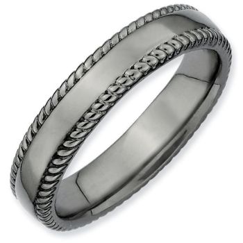 Picture of Sterling Silver Ruthenium Plated Stackable Ring