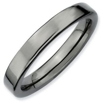 Picture of Sterling Silver Ruthenium Plated Stackable Ring