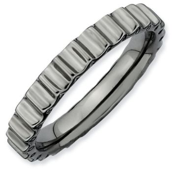 Picture of Sterling Silver Ruthenium Plated Stackable Ring