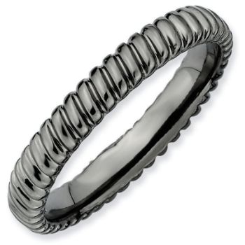 Picture of Sterling Silver Ruthenium Plated Stackable Ring