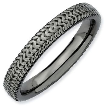 Picture of Sterling Silver Ruthenium Plated Stackable Ring