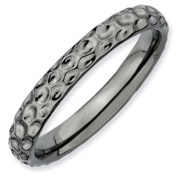 Picture of Sterling Silver Ruthenium Plated Stackable Ring