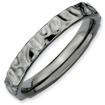 Picture of Sterling Silver Ruthenium Plated Stackable Ring