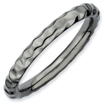 Picture of Sterling Silver Ruthenium Plated Stackable Ring