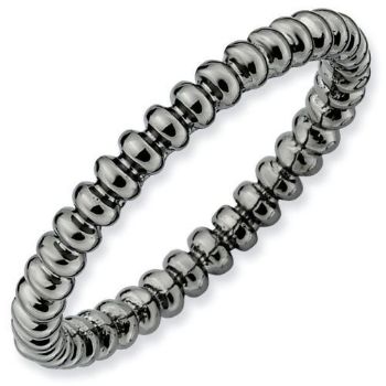 Picture of Sterling Silver Ruthenium Plated Stackable Ring