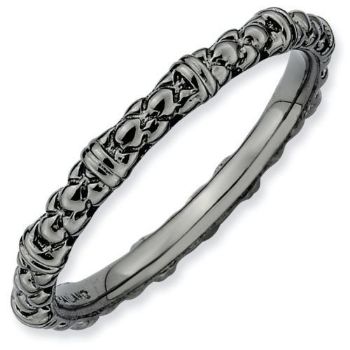 Picture of Sterling Silver Ruthenium Plated Stackable Ring