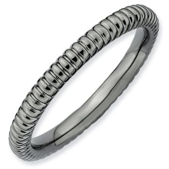 Picture of Sterling Silver Ruthenium Plated Stackable Ring