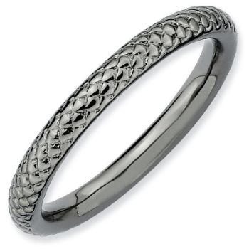 Picture of Sterling Silver Ruthenium Plated Stackable Ring