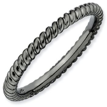 Picture of Sterling Silver Ruthenium Plated Stackable Ring