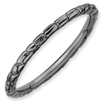 Picture of Sterling Silver Ruthenium Plated Stackable Ring