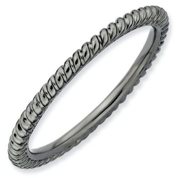 Picture of Sterling Silver Ruthenium Plated Stackable Ring