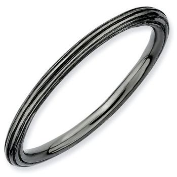 Picture of Sterling Silver Ruthenium Plated Stackable Ring