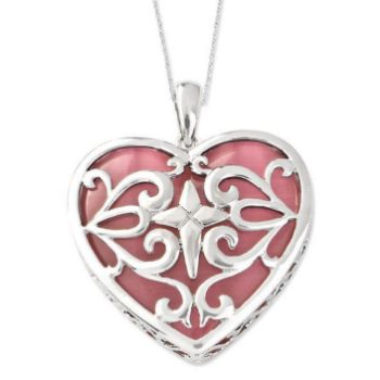 Picture of Cat's Eye Heart Acceptance Silver Pendant