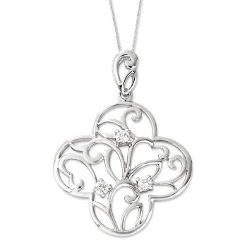 Picture of Tranquility, Silver CZ Cross Pendant